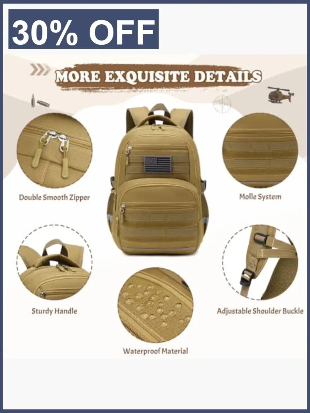Kids Tactical Backpack Set with Lunch Box and Pencil Case, 3PC, Black